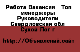 Работа Вакансии - Топ-менеджеры, Руководители. Свердловская обл.,Сухой Лог г.